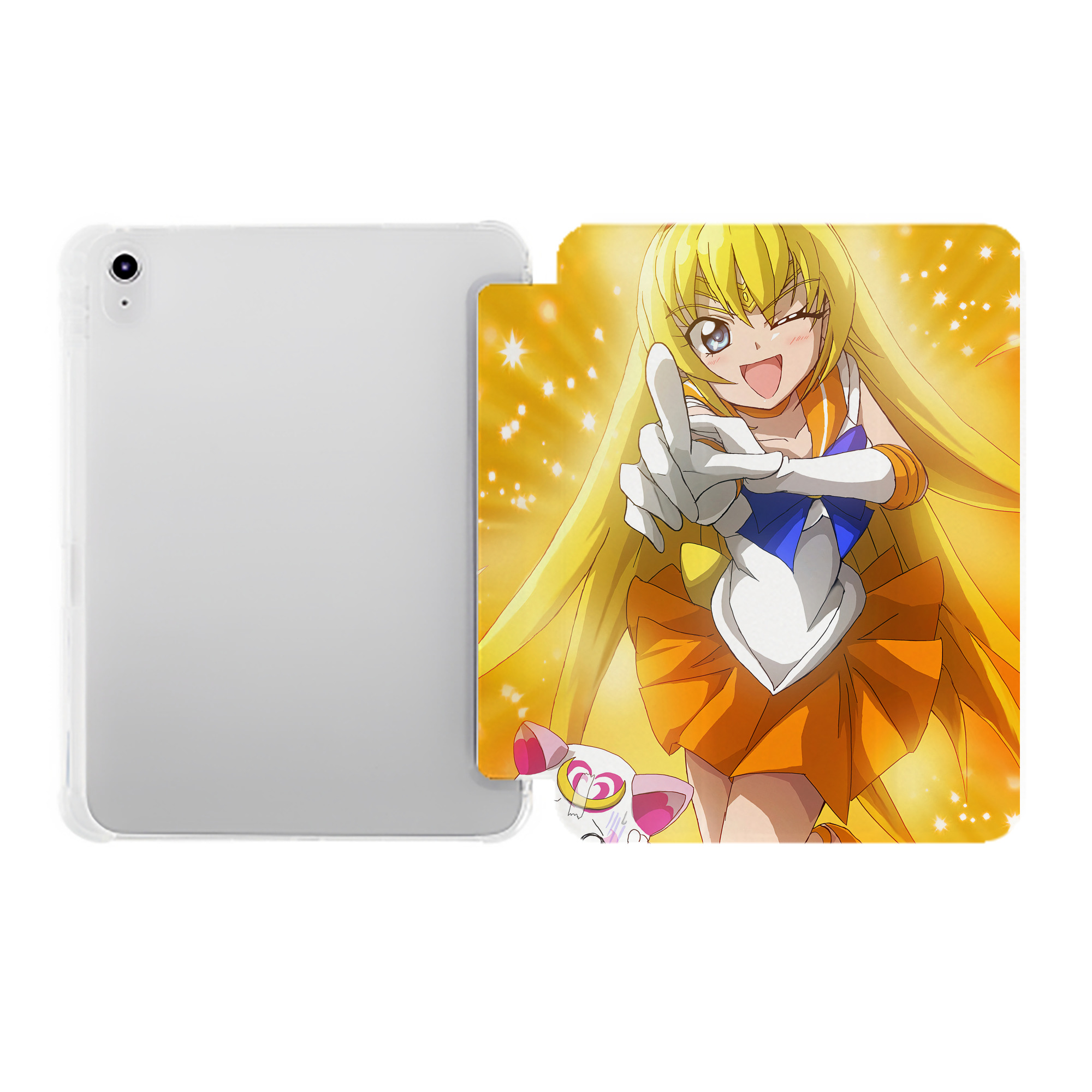 （画像用） 美少女戦士セーラームーン Sailor Moon IPad ケース ペン収納付き 三つ折りスタンド PUレザー×シリコン 対応機種9.5/10.5/10.9インチ